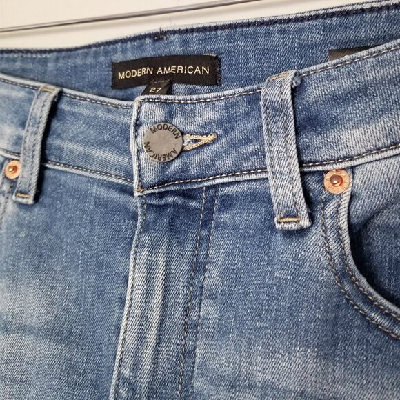 Modern American Soho Crop High Waist Denim Jeans Size 27 Diana Medium Wash $148 - Picture 10 of 16